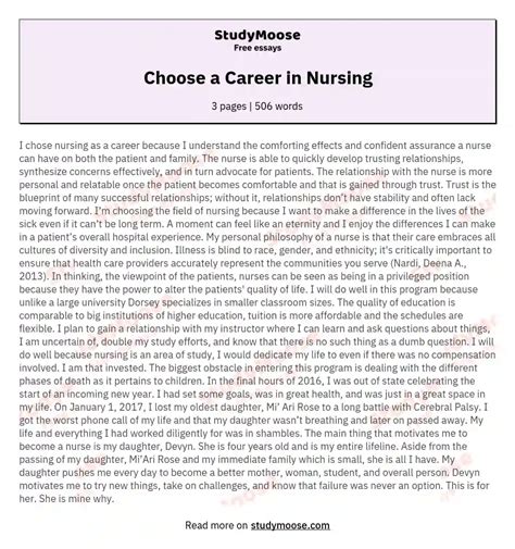 why do you want to be a registered nurse essay